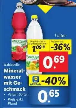Lidl Waldquelle Mineralwasser mit Geschmack Angebot