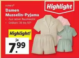 Lidl DAMEN-MUSSELIN-PYJAMA Angebot