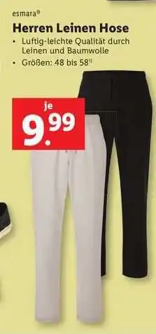 Lidl Herren Leinen Hose Angebot