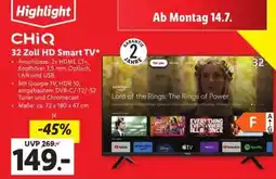 Lidl CHiQ 32 Zoll HD Smart TV Angebot