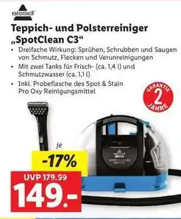 Lidl Teppich- und Polsterreiniger „SpotClean C3“ Angebot