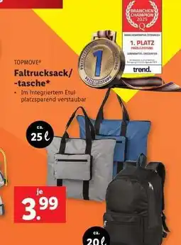 Lidl TOPMOVE Faltrucksack/-tasche Angebot