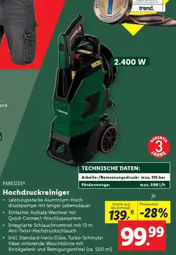 Lidl Parkside Hochdruckreiniger Angebot
