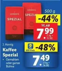 Lidl J. Hornig Kaffee Spezial Angebot