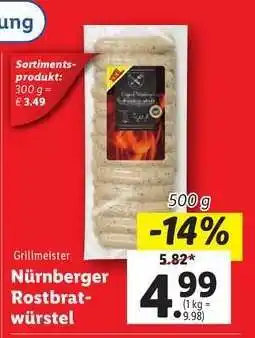 Lidl Nürnberger Rostbratwürstel Angebot