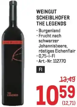 Metro Weingut scheiblhofer the legends Angebot