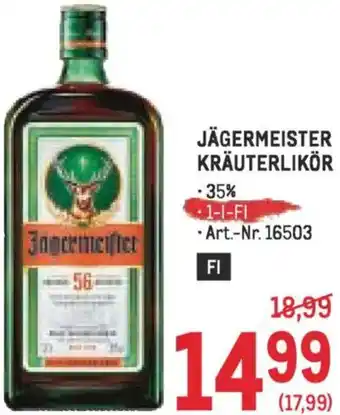 Metro Jägermeister kräuterlikör Angebot