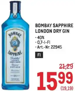 Metro Bombay sapphire london dry gin Angebot