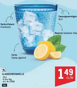 Metro Glasbecher ravello Angebot