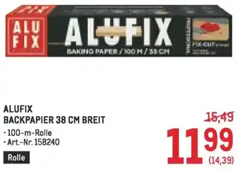 Metro Alufix backpapier Angebot