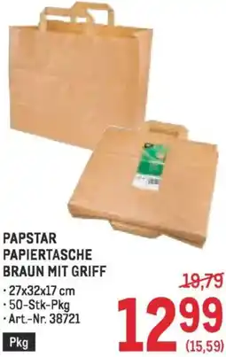 Metro Papstar papiertasche braun mit griff Angebot