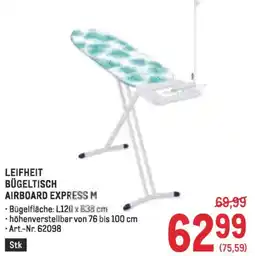 Metro Leifheit bügeltisch airboard express m Angebot