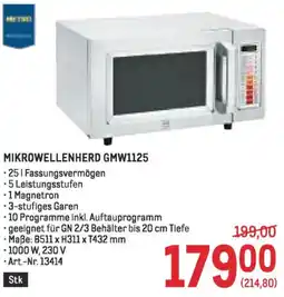 Metro Mikrowellenherd gmw1125 Angebot