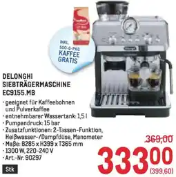 Metro Delonghi siebträgermaschine ec9155.mb Angebot