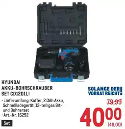 Metro Hyundai akku-bohrschrauber set cd1201li Angebot