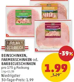 PENNY Beinschinken, farmerschinken od. barbecueschinken Angebot