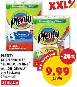 PENNY Plenty küchenrolle short & smart od. original Angebot
