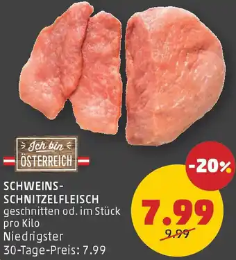 PENNY Schweins schnitzelfleisch Angebot