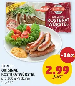 PENNY Berger original rostbrat würstel Angebot