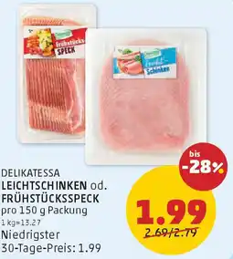 PENNY Delikatessa leichtschinken od. frühstücksspeck Angebot