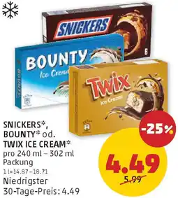 PENNY Snickers bounty od. twix ice cream Angebot
