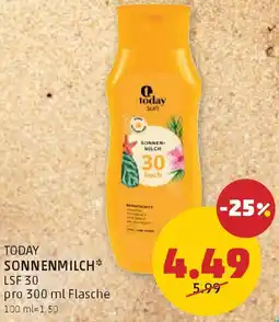 PENNY Today sonnenmilch LSF 30 Angebot
