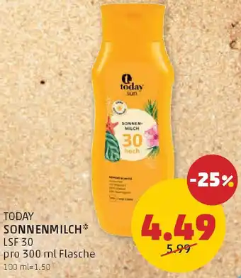 PENNY Today sonnenmilch LSF 30 Angebot