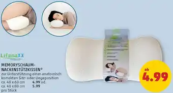 PENNY Lifenaxx memoryschaum nackenstützkissen Angebot