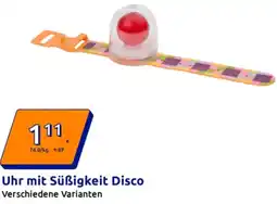 Action Uhr mit Süßigkeit Disco Angebot