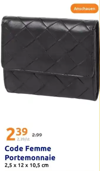 Action Code Femme Portemonnaie Angebot