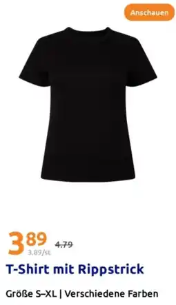 Action T-Shirt mit Rippstrick Angebot