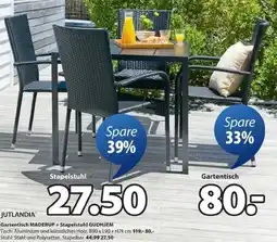 JYSK Gartentisch MADERUP + Stapelstuhl GUDHJEM Angebot
