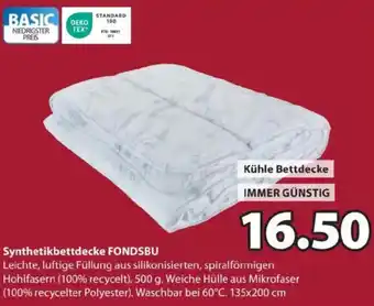 JYSK Synthetikbettdecke FONDSBU Angebot