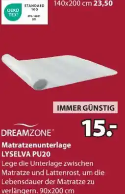 JYSK DREAMZONE Matratzenunterlage LYSELVA PU20 Angebot