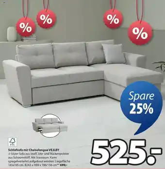 JYSK Schlafsofa mit Chaiselongue VEJLBY Angebot