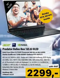 Cosmos acer Predator Helios Neo 16S AI OLED Angebot