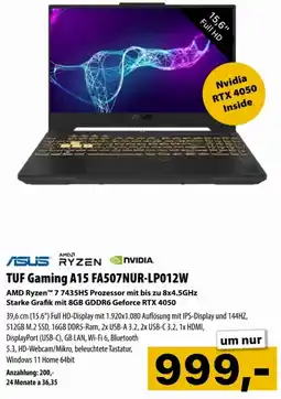 Cosmos TUF Gaming A15 FA507NUR-LP012W Angebot