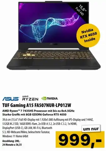 Cosmos TUF Gaming A15 FA507NUR-LP012W Angebot