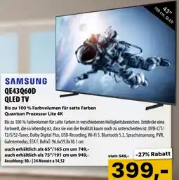 Cosmos SAMSUNG QE43Q60D QLED TV Angebot