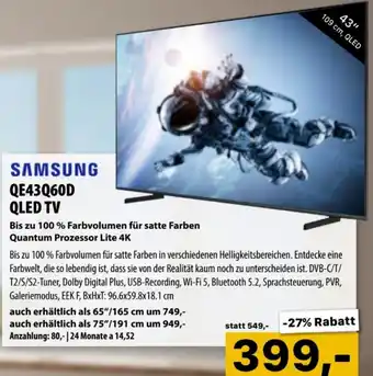 Cosmos SAMSUNG QE43Q60D QLED TV Angebot