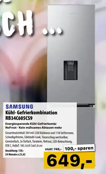 Cosmos SAMSUNG Kühl-Gefrierkombination RB34C605CS9 Angebot