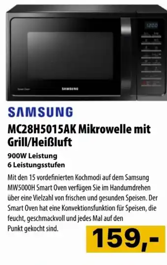 Cosmos SAMSUNG MC28H5015AK Mikrowelle mit Grill/Heißluft Angebot