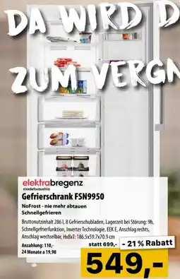 Cosmos elektrabregenz Gefrierschrank FSN9950 Angebot