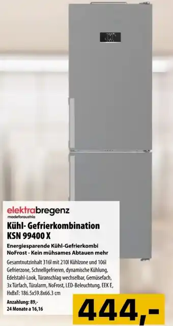 Cosmos elektrabregenz Kühl-Gefrierkombination KSN 99400 X Angebot