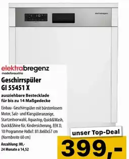 Cosmos elektrabregenz Geschirrspüler GI 55451 X Angebot