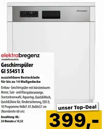Cosmos elektrabregenz Geschirrspüler GI 55451 X Angebot