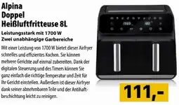Cosmos Alpina Doppel Heißluftfritteuse Angebot