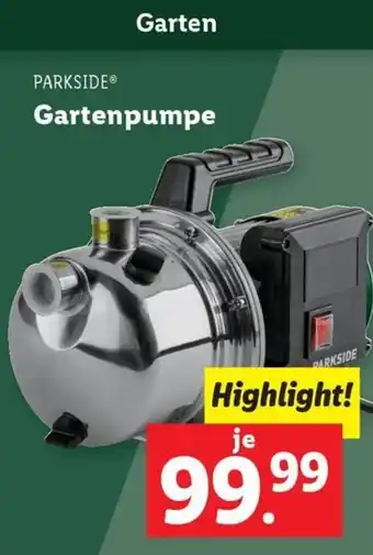 Lidl PARKSIDE Gartenpumpe Angebot