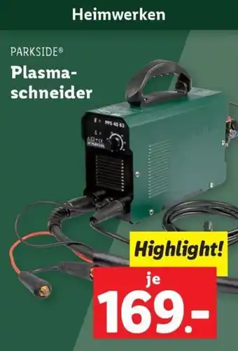 Lidl PARKSIDE Plasmaschneider Angebot