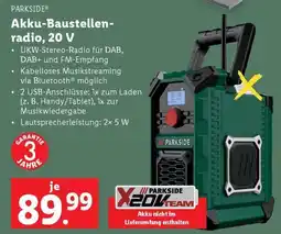 Lidl PARKSIDE Akku-Baustellen- radio Angebot